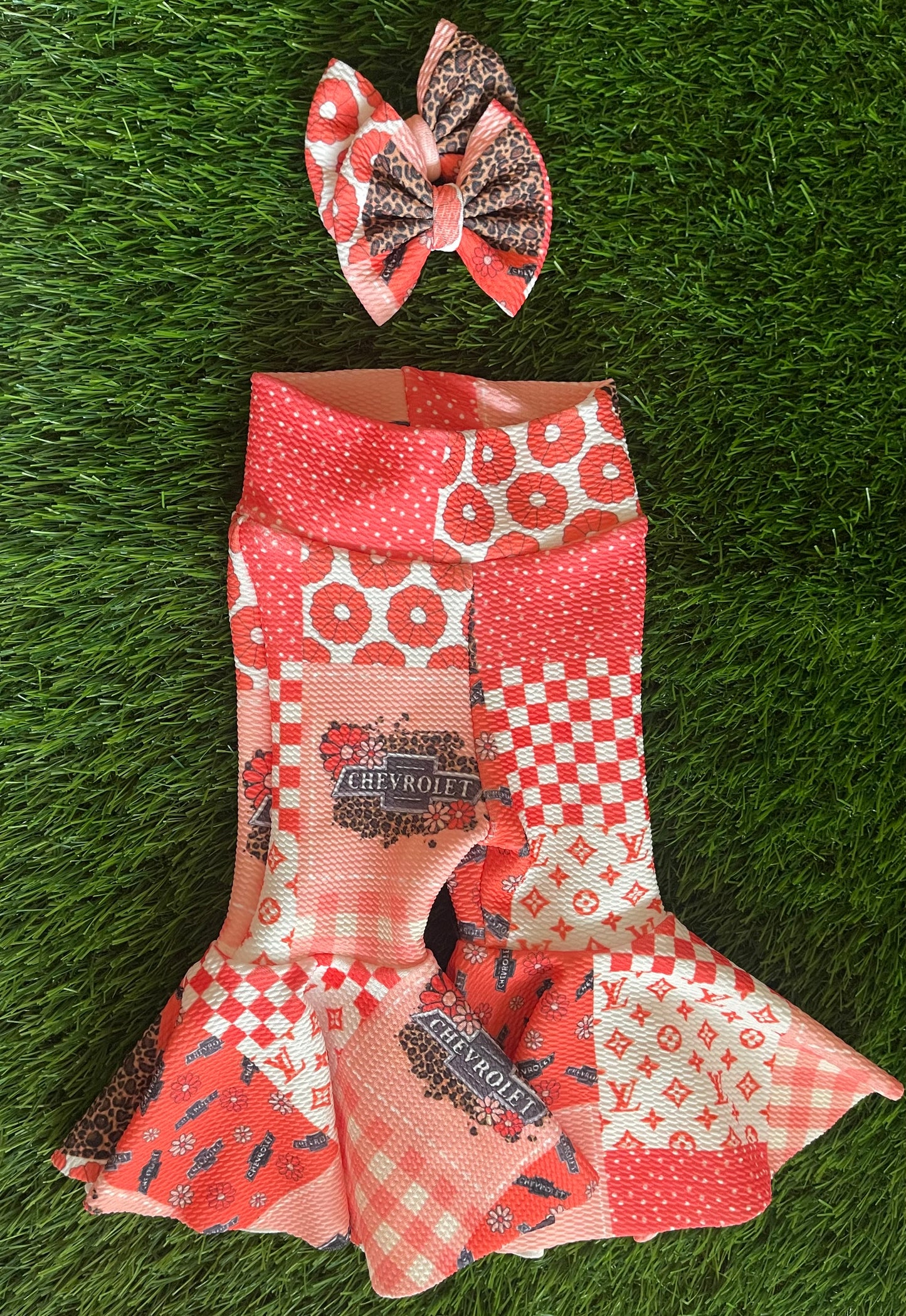 Orange checkered trucks