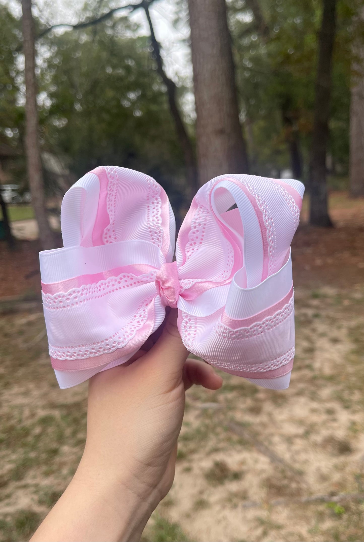 Silk and lace ribbon bow