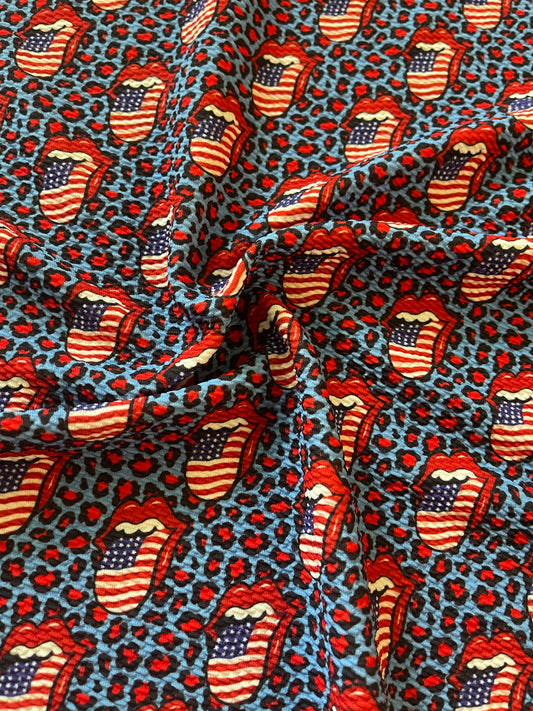 Red white and blue cheetah print
