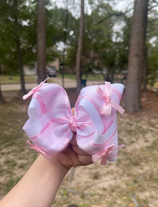 Silk and lace ribbon bow